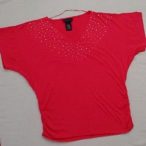 Women Coral Cropped Top Size M